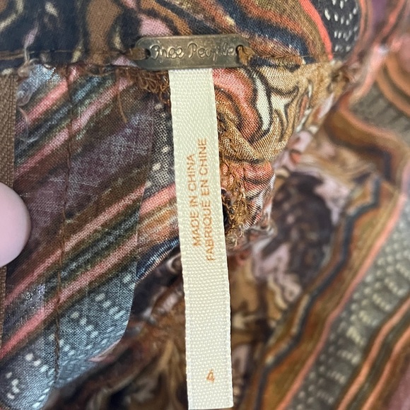 Free People Paradise Handkerchief Hem Midi Skirt Mixed Pattern Floral Stripes 4 - Picture 10 of 12